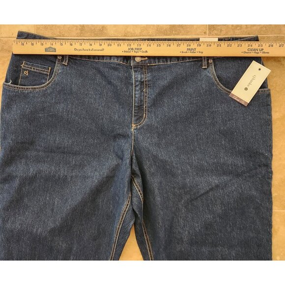 NWT CJ Banks Stretch Mid Rise Classic Fit Jeans 30W Petite 50x28 Blue NEW - Picture 3 of 11